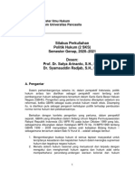 Silabus Politik Hukum PPIH FHUP Semester Genap 2021, 8 Maret 2021