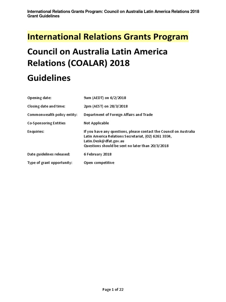International Relations Grants Program Council On Australia Latin ...