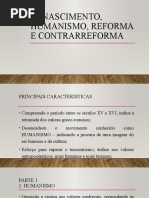 Aula 1 - Renascimento, Humanismo, Reforma e Contrarreforma