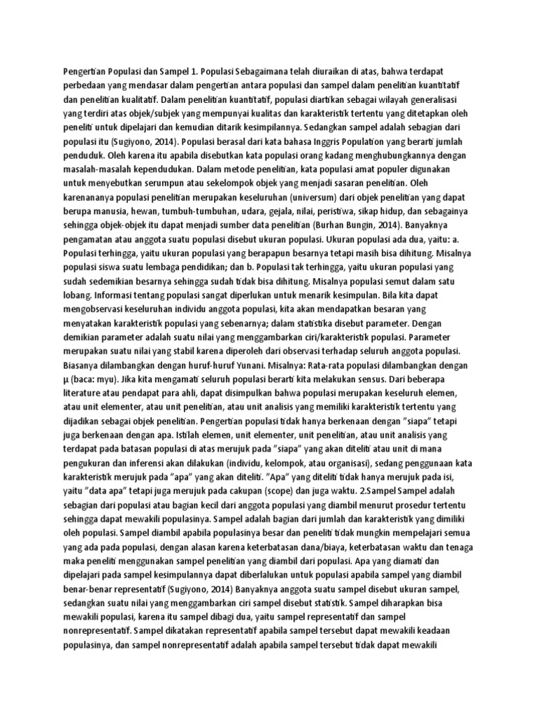 Pengertian Populasi Dan Sampel 1 Pdf