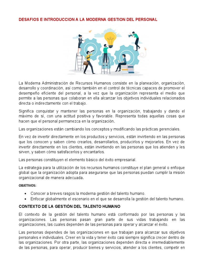 Desafíos en la Gestión del Talento Humano | PDF | Gestión de recursos ...