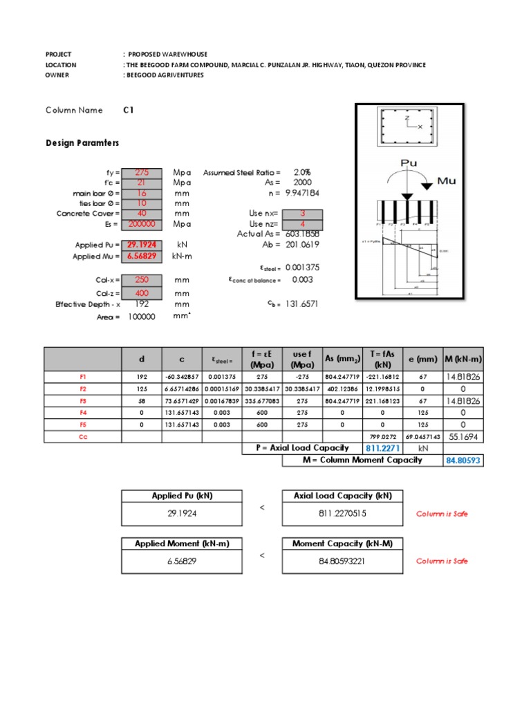 C1 - Column Design Sample | Download Free PDF | Structural Engineering ...