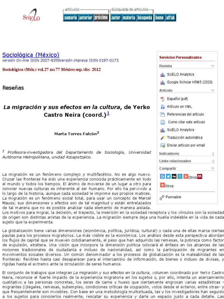 La Migración y Sus Efectos en La Cultura | PDF | Migración humana ...