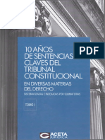 10 Años de Sentencias Claves Del Tribunal Constitucional Tomo i - Pablo Salas Vasquez