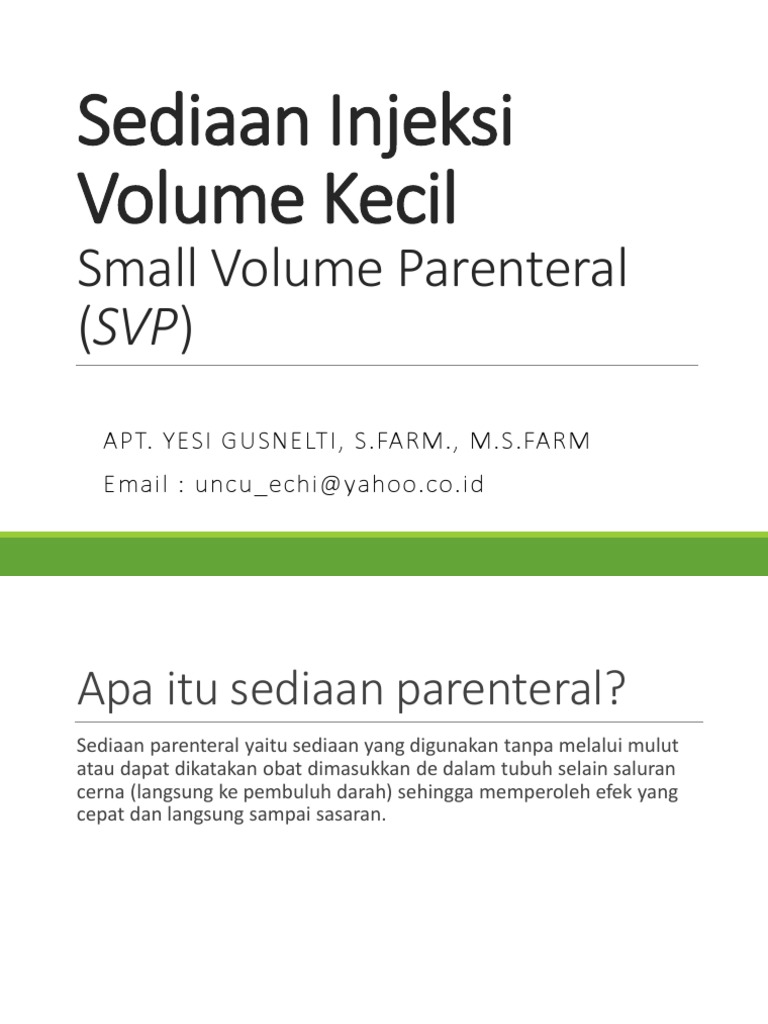 Injeksi Volume Kecil 2805 | PDF | Pengembangan Diri | Sains & Matematika