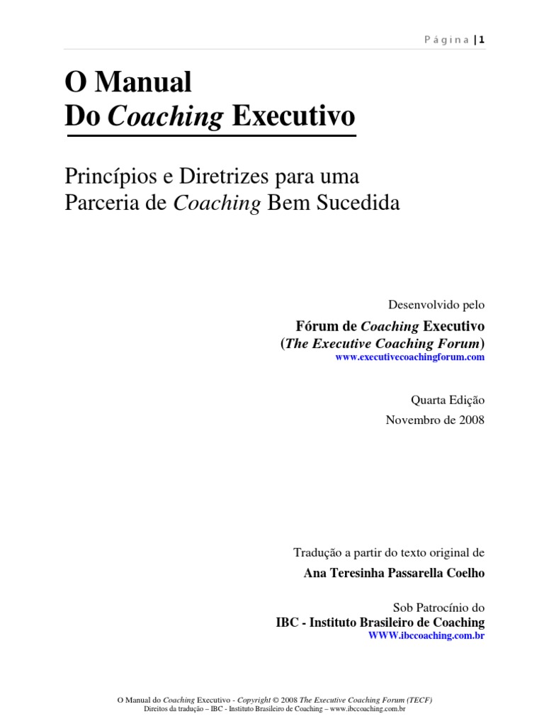 Executive Coaching Manual Brasilian | PDF