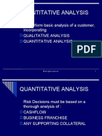 Quantitative Analysis: To Perform Basic Analysis of A Customer, Incorporating Qualitative Analysis Quantitative Analysis