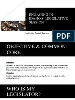 Engaging in Idaho'S Legislative Session: Instructor: Rosseli Guerrero