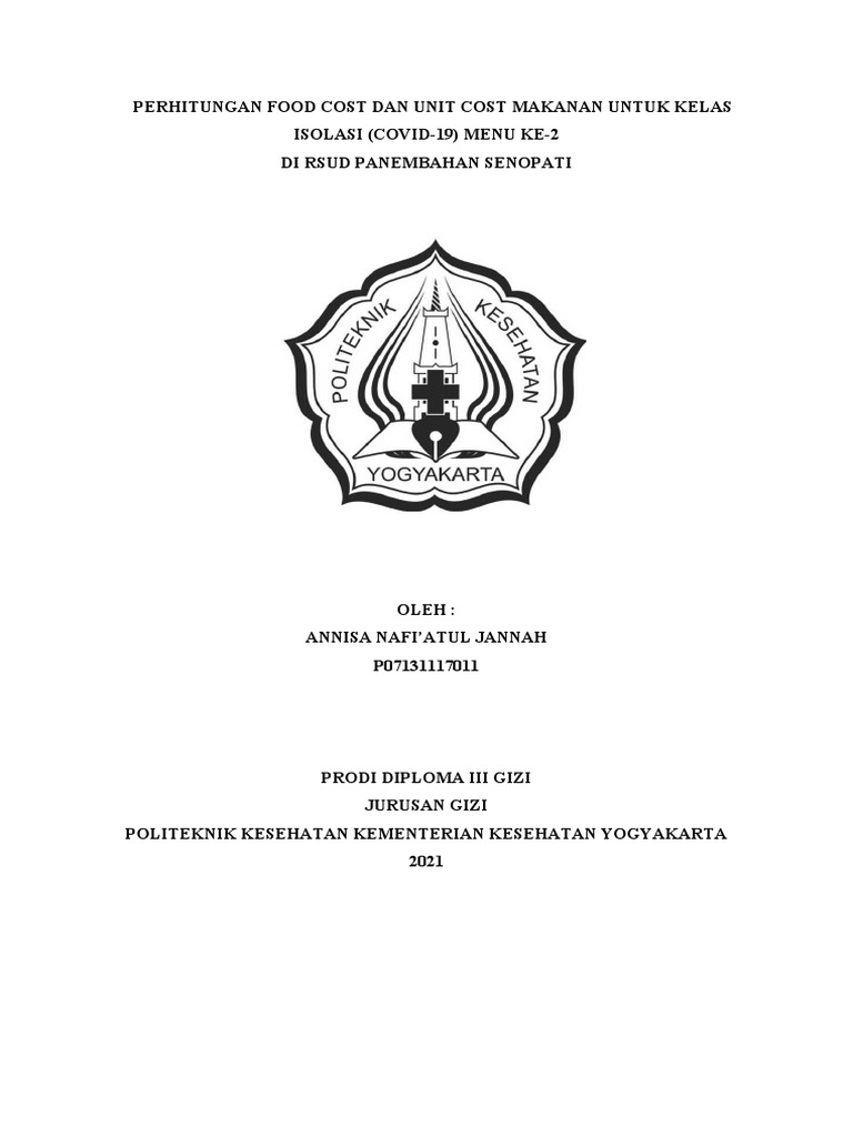 Perhitungan Food Cost untuk Pasien COVID-19 | PDF | Foods | Indonesian ...