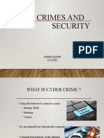 Cyber Crimes and Security: Aman Jauhri 2111032