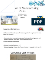 Estimation of Manufacturing Costs: ECH 158A, Lecture 6 Dr. Jason R. White Fall 2019
