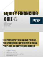 Equity Financing Quiz