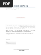 FORMATO MODELO EJEMPLO CARTA DE REFERENCIA PERSONAL