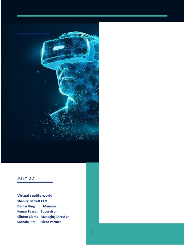 A Business Plan for the Establishment of a Virtual Reality Gaming Store (VR World) in Jamaica