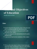 (Maryam Fatima) Aims and Objectives of Education