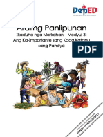 Araling Panlipunan: Ikaduha Nga Markahan - Modyul 3: Ang Ka-Importante Sang Kada Katapu Sang Pamilya