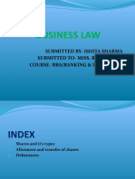 Business Law: Submitted By-Ishita Sharma Submitted To - Miss. Rima Alagh Course - Bba (Banking & Insurance)