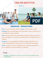 Pranayama and Meditation: Unit - 2