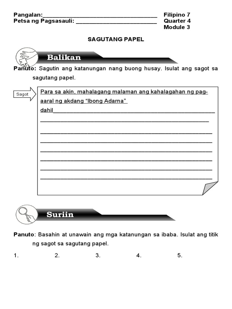 Filipino 7 Q4 Module 3 AS | PDF
