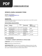 Curriculum Vitae: Nivedita Nanda Sadanand Tunge