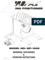 Welding Positioner: Warnings, Safeguards & Operating Instructions