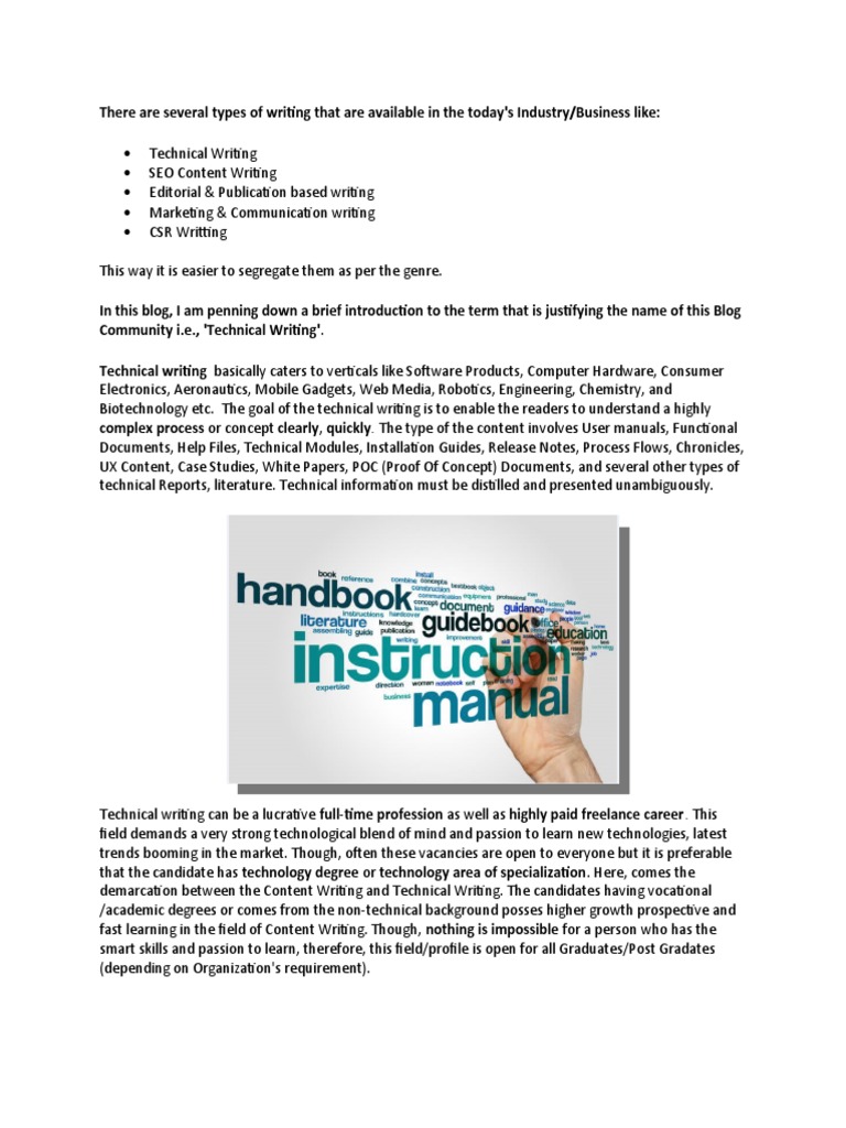 Types of Technical Writting | PDF | Communication | Computing