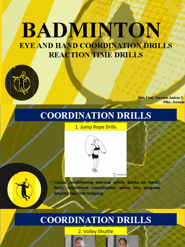 Badminton Eye and Hand Coordination Drills Reaction Time Drills PDF