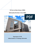 M.Tech. in Data Science (MDS) Information Brochure (Year 2020)