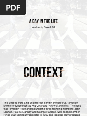 A Day In The Life Analysis Pdf The Beatles Paul Mc Cartney