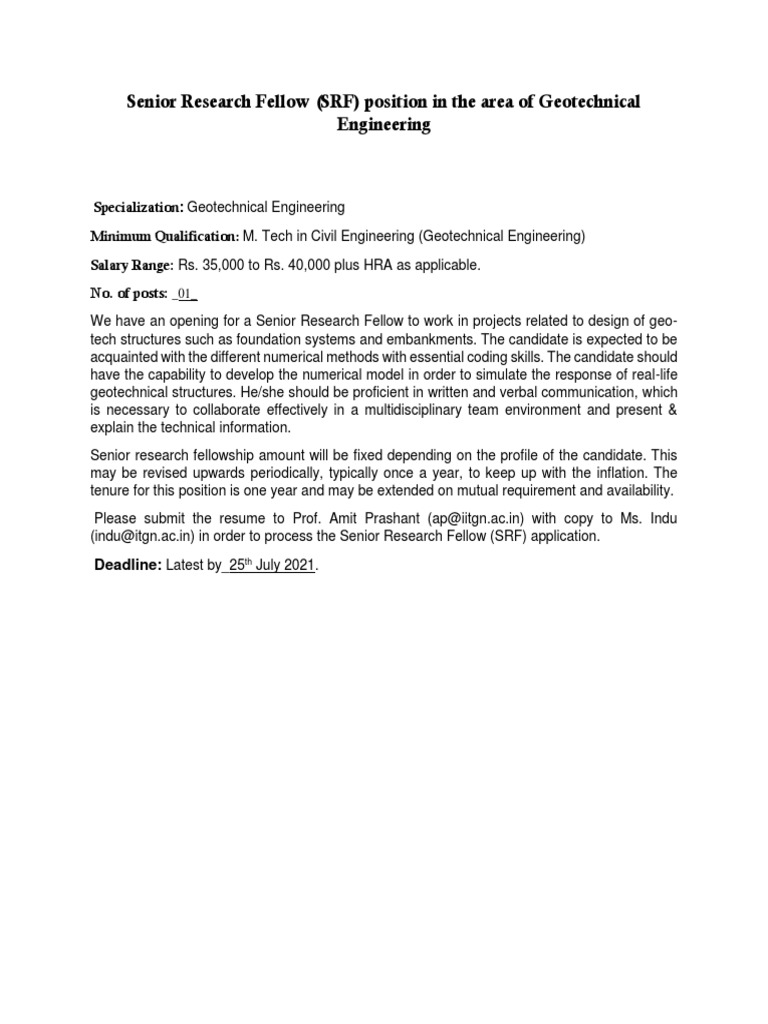 SRF Position in Geotechnical Engineering | PDF