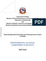Environmental and Social Commitment Plan (Escp), April 2020