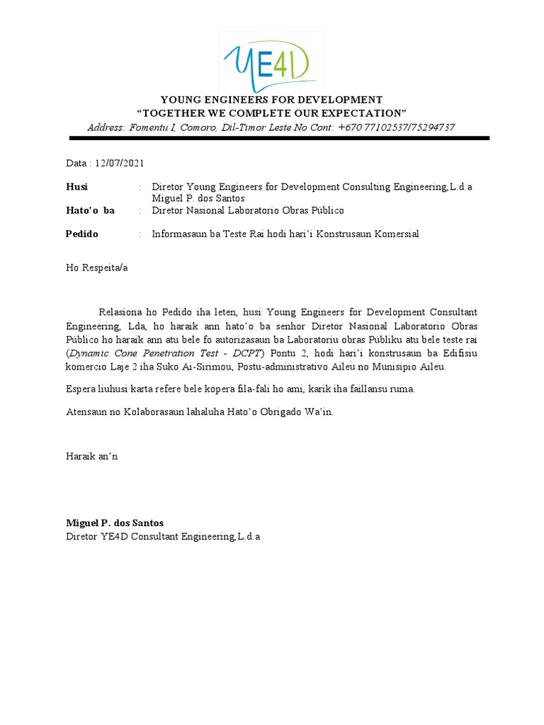 Young Engineers for Development Request | PDF | Business
