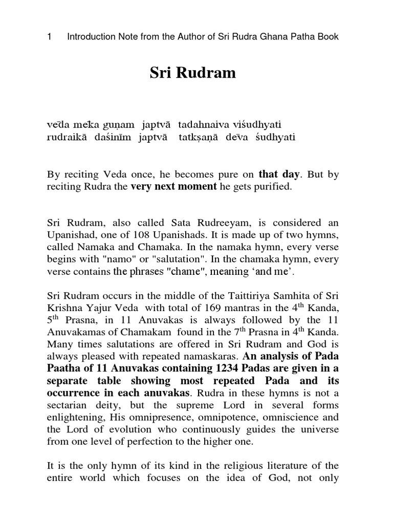 Insights on Sri Rudra Ghana Patha | PDF | Shiva | Religious Books