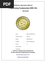 Programming Fundamentals (SWE-102) : Software Laboratory Manual