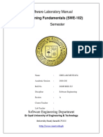 Programming Fundamentals (SWE-102) : Software Laboratory Manual