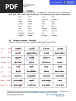 Worksheet of Vocabulary Travel-Cambridge-Copy BANK