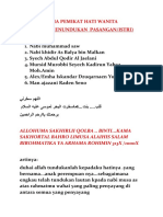 Asma Pemikat Hati Wanita (Untuk Menundukan Pasangan/Istri)