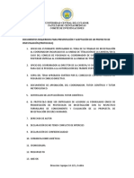 Check List para Recepción de Trabajos de Investigación (PROTOCOLOS) Al (COIF)