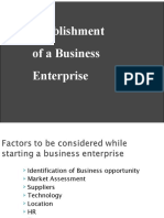 Unit 5 - Establishment of A Business Enterprise