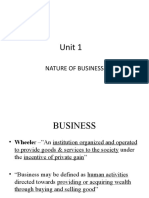 Unit 1: Nature of Business