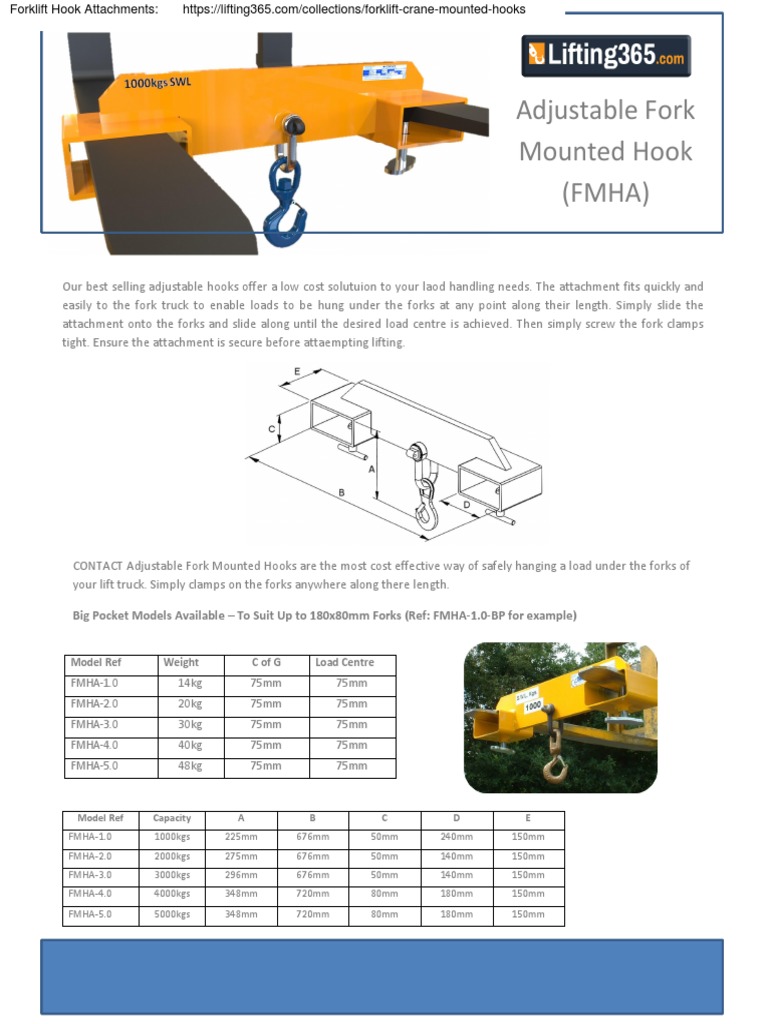 Lifting365 Forklift Hook Adjustable Pdf