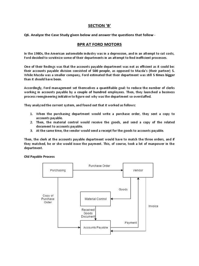 Section B Q6 Analyze The Case Study Given Below And Answer The