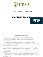 Academic Policies: St. Paul Learning Center, Inc