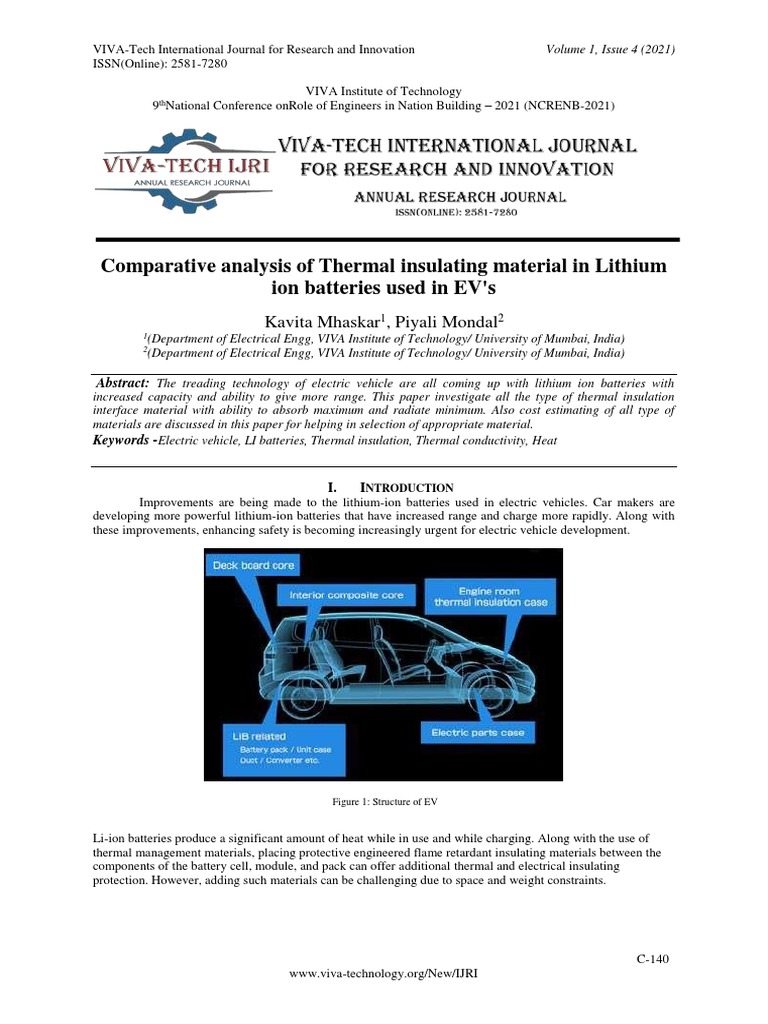 Comparative Analysis of Thermal Insulating Material in Lithium Ion ...