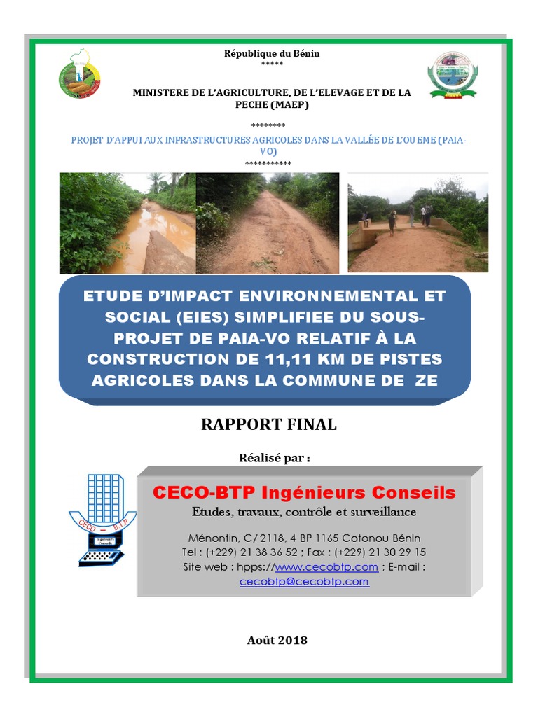 Final Eies Paia-Vo Ze As VF | PDF | Étude d'impact | Environnement naturel