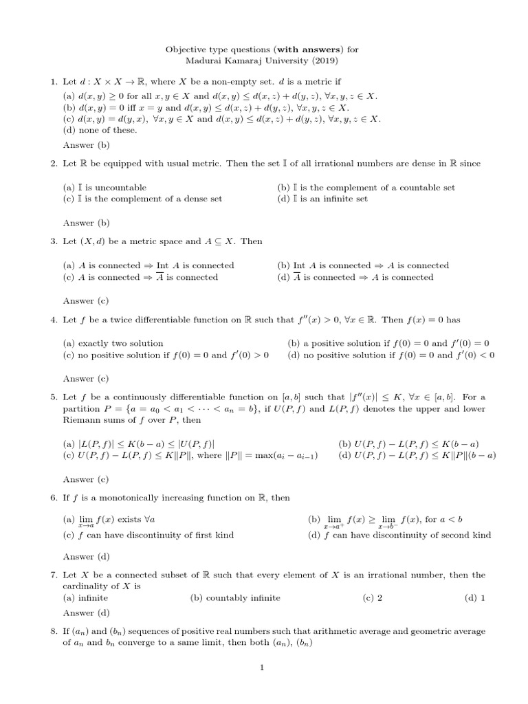 PHD 2019 Question | PDF | Compact Space | Topology