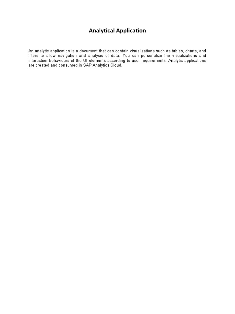 Analytical Application | PDF