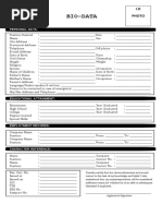 Bio-Data Form | PDF | Government And Personhood