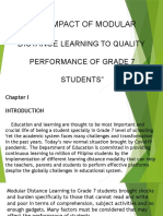 The Impact of Modular Distance: Learning To Quality Performance of Grade 7 Students