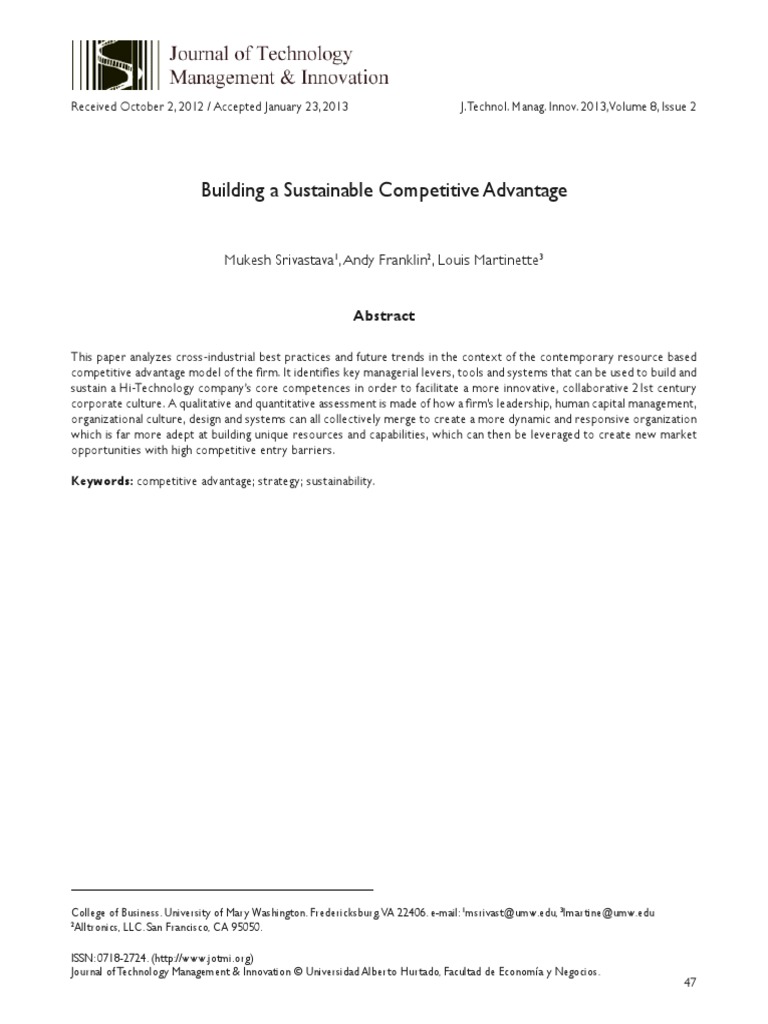 Building A Sustainable Competitive Advantage | PDF | Swot Analysis ...